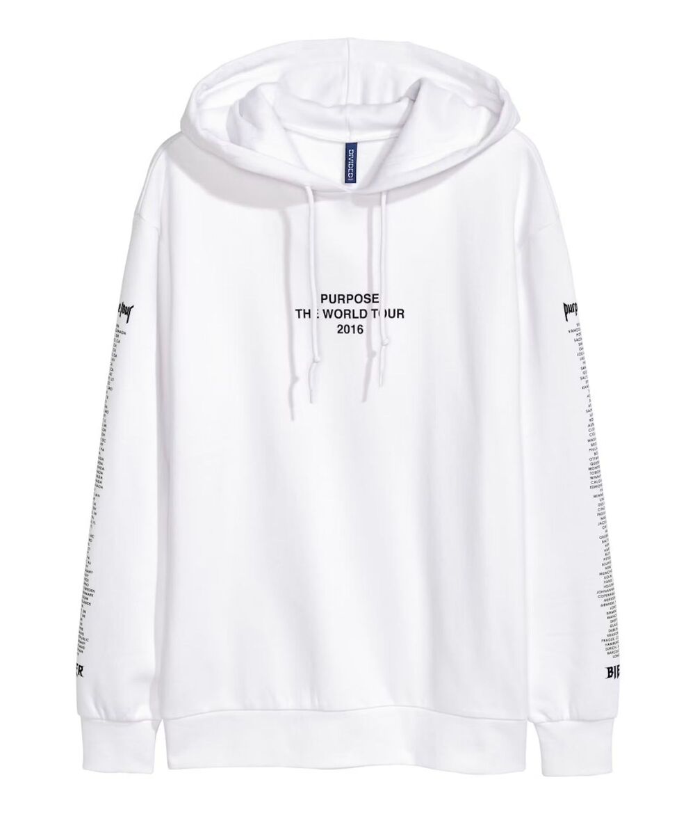 H&M x Justin Bieber: Purpose Tour Hoodie (White XS) [FOG/Jerry]